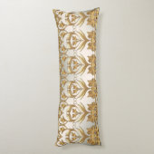 Golden Wavy verlaat Bloemen Body Pillow Lichaamskussen (Achterkant (Verticaal))