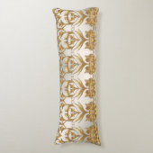 Golden Wavy verlaat Bloemen Body Pillow Lichaamskussen (Voorkant Verticaal)