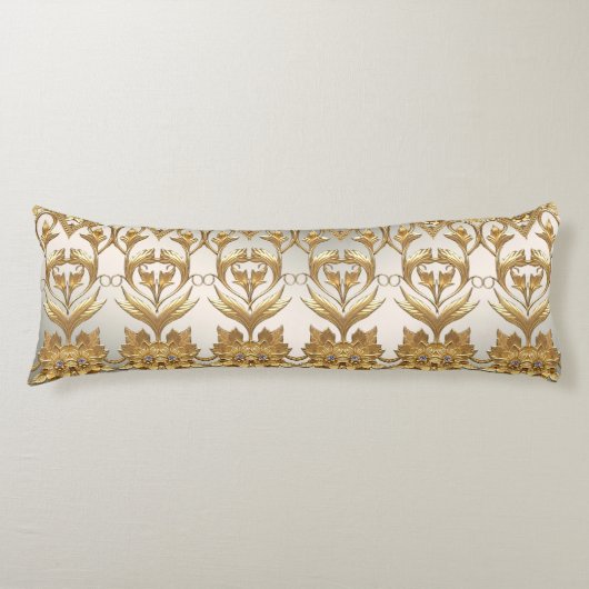 Golden Wavy verlaat Bloemen Body Pillow Lichaamskussen (Voorkant)