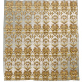 Golden Wavy verlaat bloemendouchegordijn Douchegordijn (Voorkant)