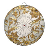 Golden Wavy verlaat Floral Dartboard Dartbord (Voorkant)