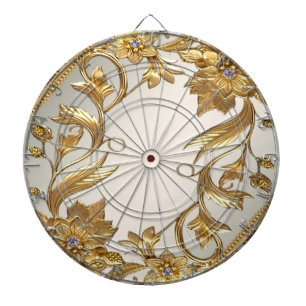 Golden Wavy verlaat Floral Dartboard Dartbord