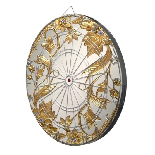 Golden Wavy verlaat Floral Dartboard Dartbord (Voorkant Rechts)