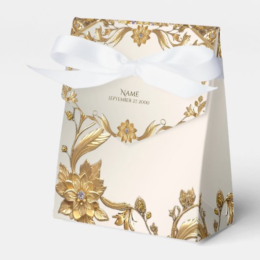 Golden Wavy verlaat Floral Favoriete Box Bedankdoosjes (Voorkant Zijde)
