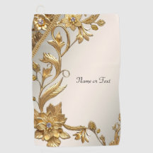 Golden Wavy verlaat Floral Golf Handdoek