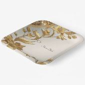 Golden Wavy verlaat Floral Paper Bord (Gebogen)