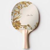 Golden Wavy verlaat Floral Ping Pong Paddle Tafeltennisbatje (Achterkant)