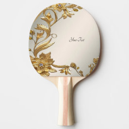 Golden Wavy verlaat Floral Ping Pong Paddle Tafeltennisbatje