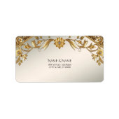 Golden Wavy verlaat Floral Retour Adreslabel Etiket (Voorkant)