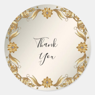 Golden Wavy verlaat Floral Sticker