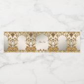 Golden Wavy verlaat Floral Water Bottle Label Waterfles Etiket (Enkel label)