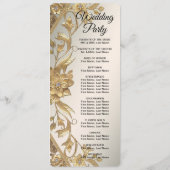 Golden Wavy verlaat Floral Wedding Program Programmakaart (Achterkant)