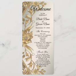 Golden Wavy verlaat Floral Wedding Program Programmakaart