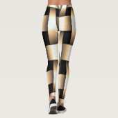 Golden Weave Design ~ Tan ~ Black ~ Gold ~ Leggings (Achterkant)