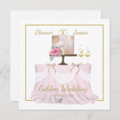 Golden Wedding 50 jaar Cake Names White Gold Kaart (Voorkant / Achterkant)