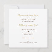 Golden Wedding 50 jaar Cake Names White Gold Kaart (Achterkant)