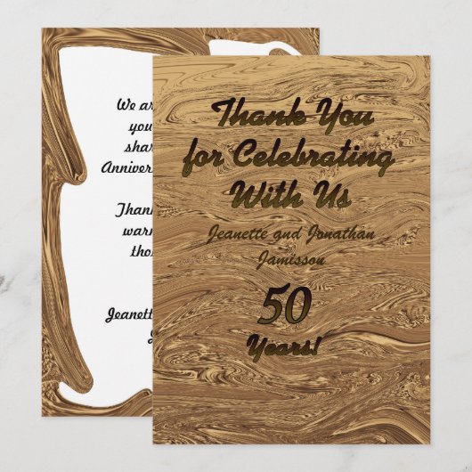Golden Wedding 50th Jubileum Bedankkaart (Voorkant / Achterkant)