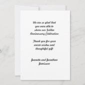 Golden Wedding 50th Jubileum dank u Custom Bedankkaart (Achterkant)