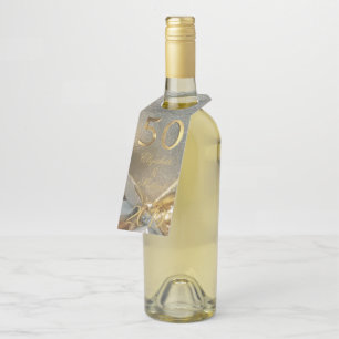 Golden Wedding 50th Jubileum Elegant Faux Gold Flessenhanger