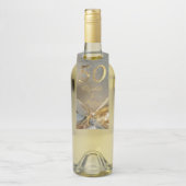 Golden Wedding 50th Jubileum Elegant Faux Gold Flessenhanger (Op fles)