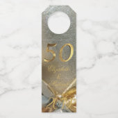 Golden Wedding 50th Jubileum Elegant Faux Gold Flessenhanger (Voorkant)