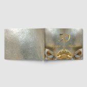 Golden Wedding 50th Jubileum Elegant Faux Gold Gastenboek (Volledig)