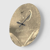 Golden Wedding 50th Jubileum Elegant Faux Gold Grote Klok (Hoek)