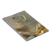 Golden Wedding 50th Jubileum Elegant Faux Gold Notitieboek (Rechterzijde)