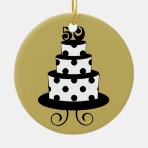 Golden Wedding 50th Jubileum Keepslag Keramisch Ornament