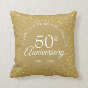 Golden Wedding 50th Jubileum Love Hearts Kussen