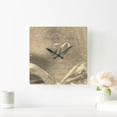 Golden Wedding 50th Jubileum Parents Faux Gold Vierkante Klok (Huis)