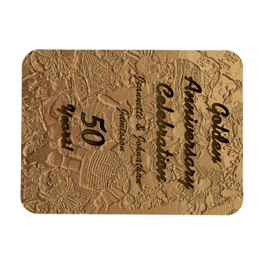 Golden Wedding 50th Jubileum Party Rag Dolls Magneet (Horizontaal)