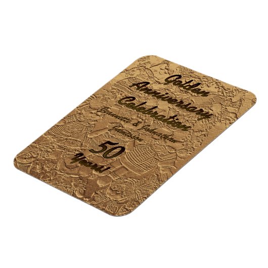 Golden Wedding 50th Jubileum Party Rag Dolls Magneet (Linkerzijde)