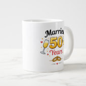 Golden Wedding Anniversary Coffee Mug Gift Grote Koffiekop (Voorkant rechts)