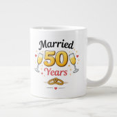 Golden Wedding Anniversary Coffee Mug Gift Grote Koffiekop (Rechts)