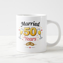 Golden Wedding Anniversary Coffee Mug Gift Grote Koffiekop