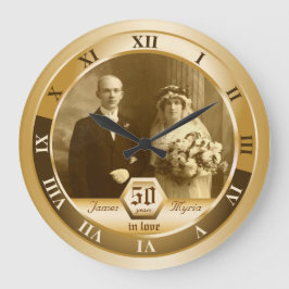 Golden Wedding Anniversary Customizable Photo Gift Grote Klok