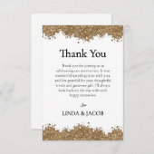 Golden Wedding Anniversary Gold Faux Glitter Bedankkaart (Voorkant / Achterkant)
