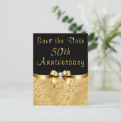Golden Wedding Anniversary Save the Date Cards Briefkaart (Staand voorkant)