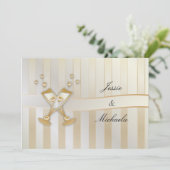 Golden Wedding Champagne en hart Kaart (Staand voorkant)