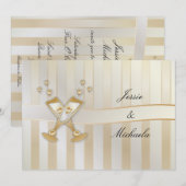 Golden Wedding Champagne en hart Kaart (Voorkant / Achterkant)