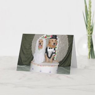 Golden Wedding Couple bovenop de Cake Kaart