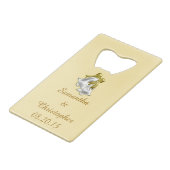 Golden Wedding Creditkaart Flessenopener (Achterkant Gekanteld)