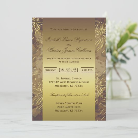 Golden Wedding Fireworks Kaart (Staand voorkant)