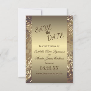 Golden Wedding Fireworks Save The Date