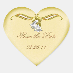 Golden Wedding Hart Sticker