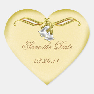 Golden Wedding Hart Sticker