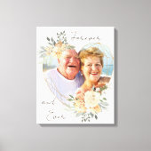 Golden Wedding Heart Shape Photo Forever en Ever Canvas Afdruk (Voorkant)