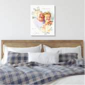 Golden Wedding Heart Shape Photo Forever en Ever Canvas Afdruk (Insitu (Slaapkamer))