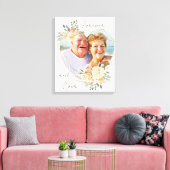 Golden Wedding Heart Shape Photo Forever en Ever Canvas Afdruk (Insitu (Woonkamer))